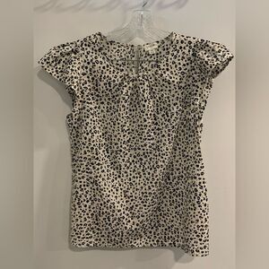 J. Crew Leopard Print Blouse - Black and Cream